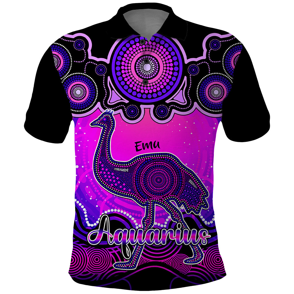 personalised-australia-aquarius-emu-zodiac-polo-shirt-auz-astrology-aboriginal-magenta