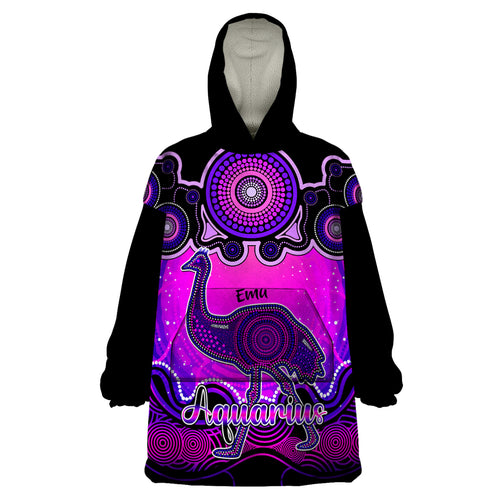 personalised-australia-aquarius-emu-zodiac-wearable-blanket-hoodie-auz-astrology-aboriginal-magenta