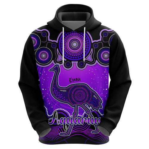 personalised-australia-aquarius-emu-zodiac-hoodie-auz-astrology-aboriginal-purple
