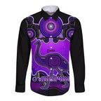 personalised-australia-aquarius-emu-zodiac-long-sleeve-button-shirt-auz-astrology-aboriginal-purple