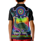 personalised-australia-aquarius-emu-zodiac-kid-polo-shirt-auz-astrology-aboriginal-rainbow