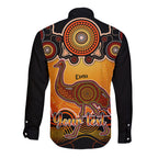 personalised-australia-aquarius-emu-zodiac-long-sleeve-button-shirt-auz-astrology-aboriginal-red