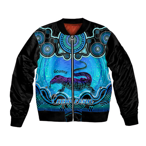 personalised-australia-capricorn-goanna-zodiac-bomber-jacket-auz-astrology-aboriginal-aqua