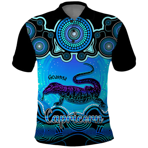 personalised-australia-capricorn-goanna-zodiac-polo-shirt-auz-astrology-aboriginal-aqua