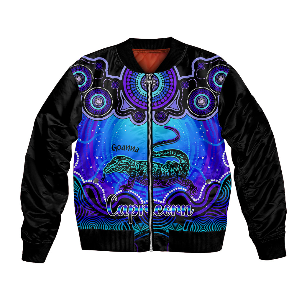 personalised-australia-capricorn-goanna-zodiac-bomber-jacket-auz-astrology-aboriginal-blue