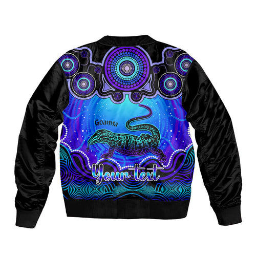 personalised-australia-capricorn-goanna-zodiac-bomber-jacket-auz-astrology-aboriginal-blue