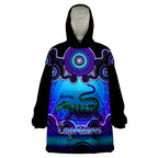 personalised-australia-capricorn-goanna-zodiac-wearable-blanket-hoodie-auz-astrology-aboriginal-blue
