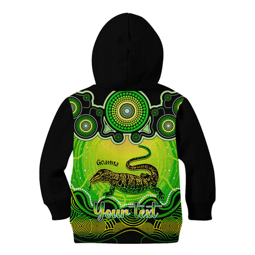 personalised-australia-capricorn-goanna-zodiac-kid-hoodie-auz-astrology-aboriginal-green