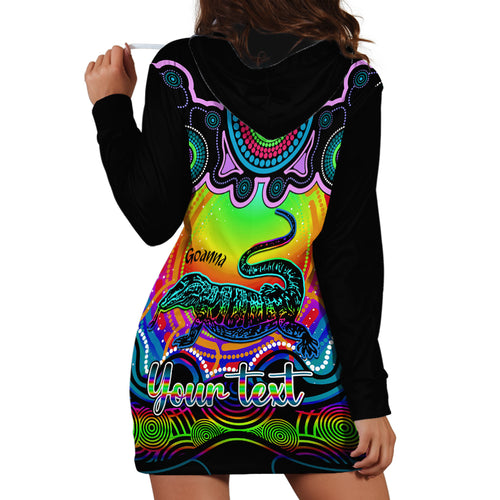 personalised-australia-capricorn-goanna-zodiac-hoodie-dress-auz-astrology-aboriginal-rainbow