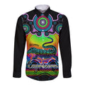 personalised-australia-capricorn-goanna-zodiac-long-sleeve-button-shirt-auz-astrology-aboriginal-rainbow