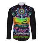 personalised-australia-capricorn-goanna-zodiac-long-sleeve-button-shirt-auz-astrology-aboriginal-rainbow