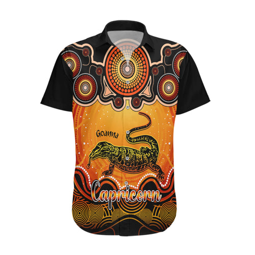 personalised-australia-capricorn-goanna-zodiac-hawaiian-shirt-auz-astrology-aboriginal-red