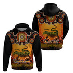 personalised-australia-capricorn-goanna-zodiac-hoodie-auz-astrology-aboriginal-red