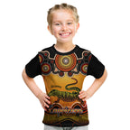 personalised-australia-capricorn-goanna-zodiac-kid-t-shirt-auz-astrology-aboriginal-red