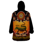 personalised-australia-capricorn-goanna-zodiac-wearable-blanket-hoodie-auz-astrology-aboriginal-red