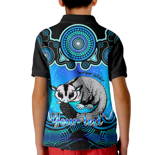 personalised-australia-gemini-sugar-gilder-zodiac-kid-polo-shirt-auz-astrology-aboriginal-aqua