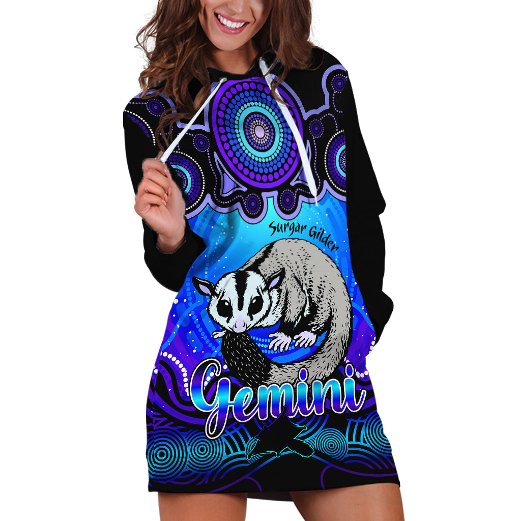 personalised-australia-gemini-sugar-gilder-zodiac-hoodie-dress-auz-astrology-aboriginal-blue
