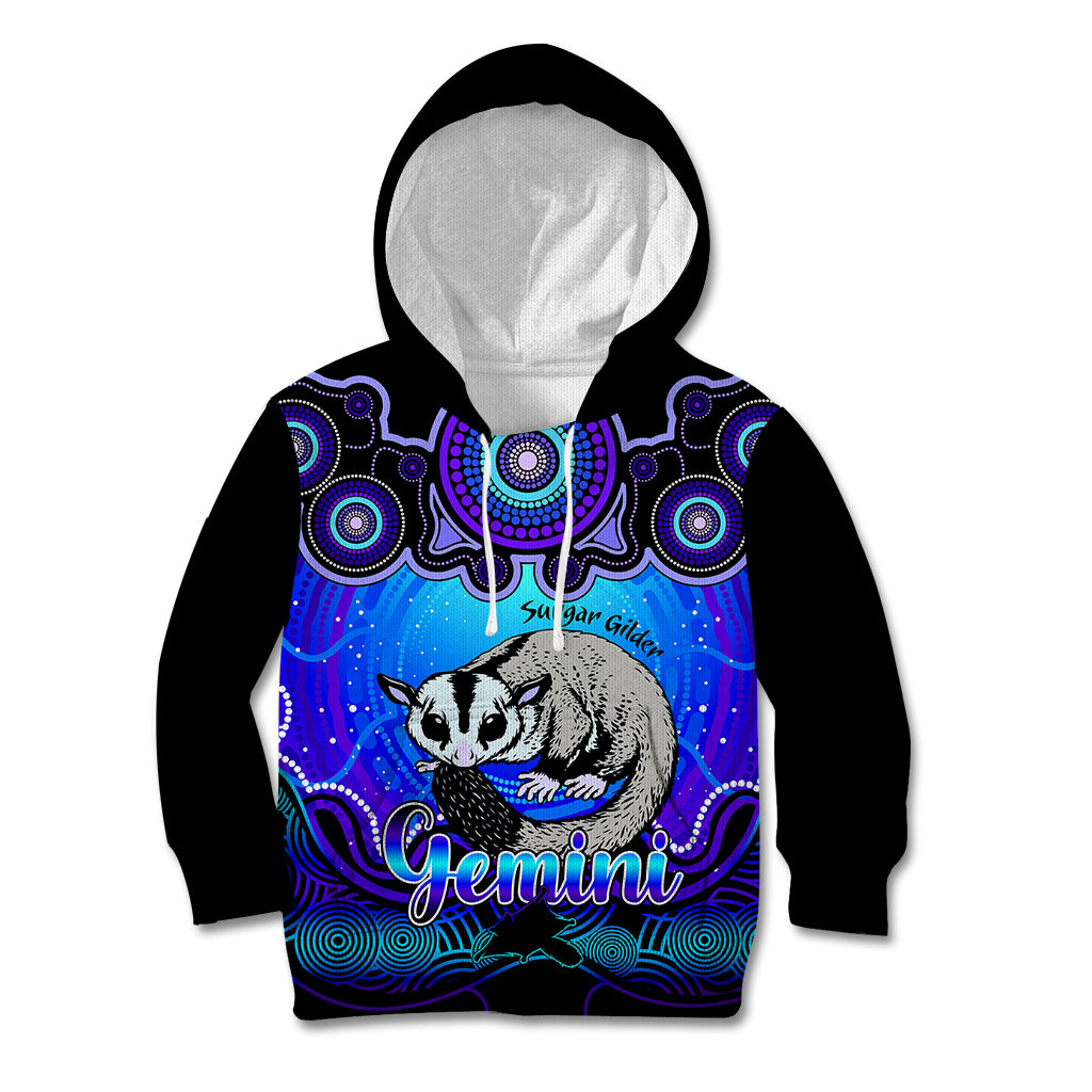 personalised-australia-gemini-sugar-gilder-zodiac-kid-hoodie-auz-astrology-aboriginal-blue