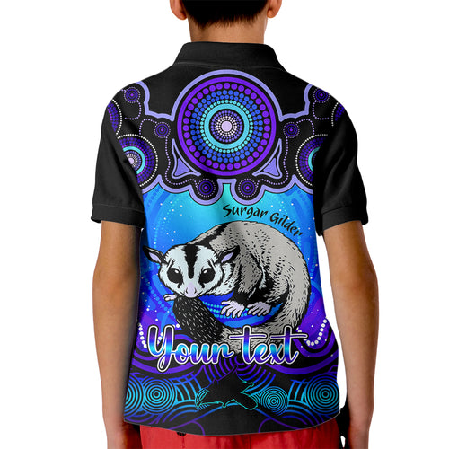 personalised-australia-gemini-sugar-gilder-zodiac-kid-polo-shirt-auz-astrology-aboriginal-blue