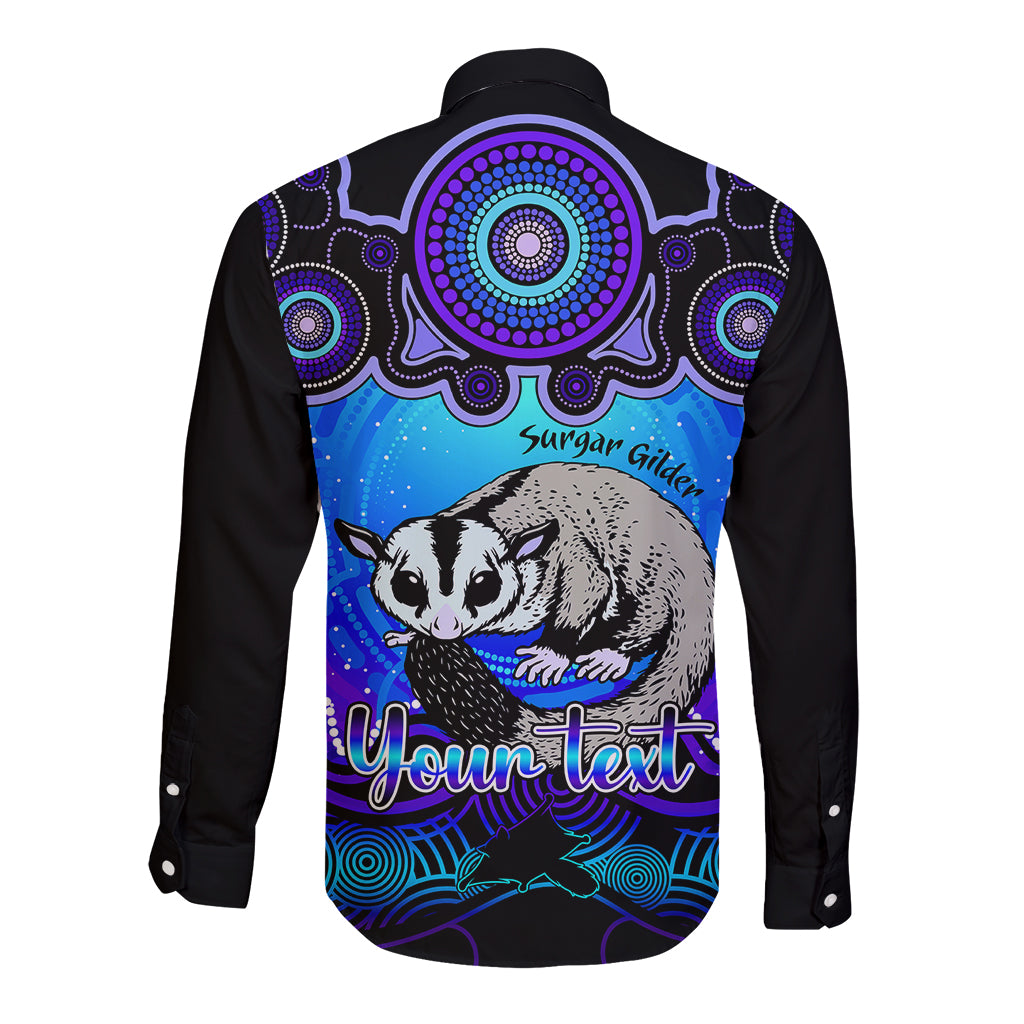 personalised-australia-gemini-sugar-gilder-zodiac-long-sleeve-button-shirt-auz-astrology-aboriginal-blue