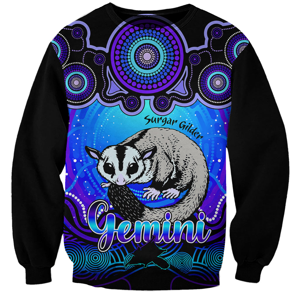 personalised-australia-gemini-sugar-gilder-zodiac-sweatshirt-auz-astrology-aboriginal-blue