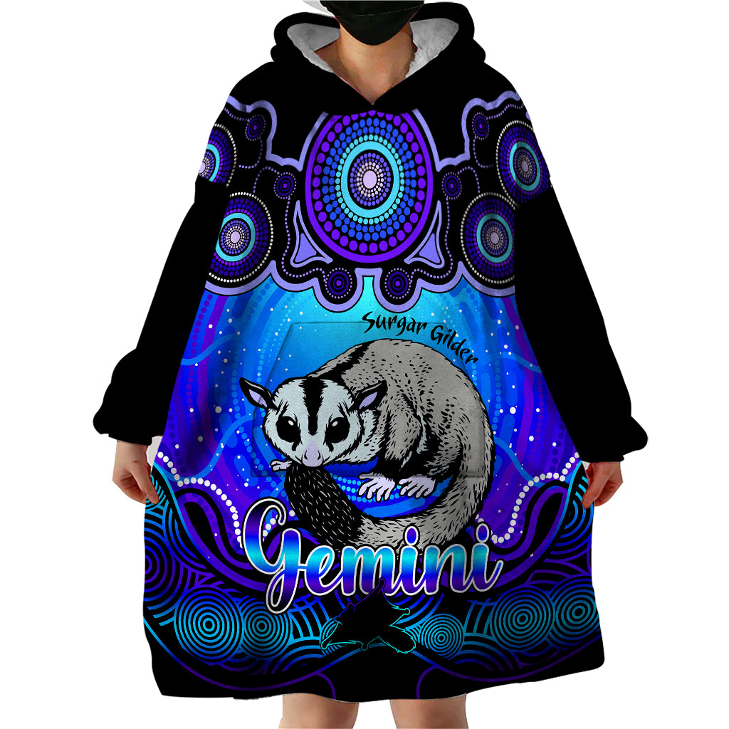 personalised-australia-gemini-sugar-gilder-zodiac-wearable-blanket-hoodie-auz-astrology-aboriginal-blue