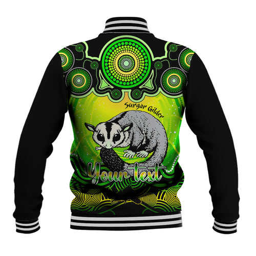 personalised-australia-gemini-sugar-gilder-zodiac-baseball-jacket-auz-astrology-aboriginal-green
