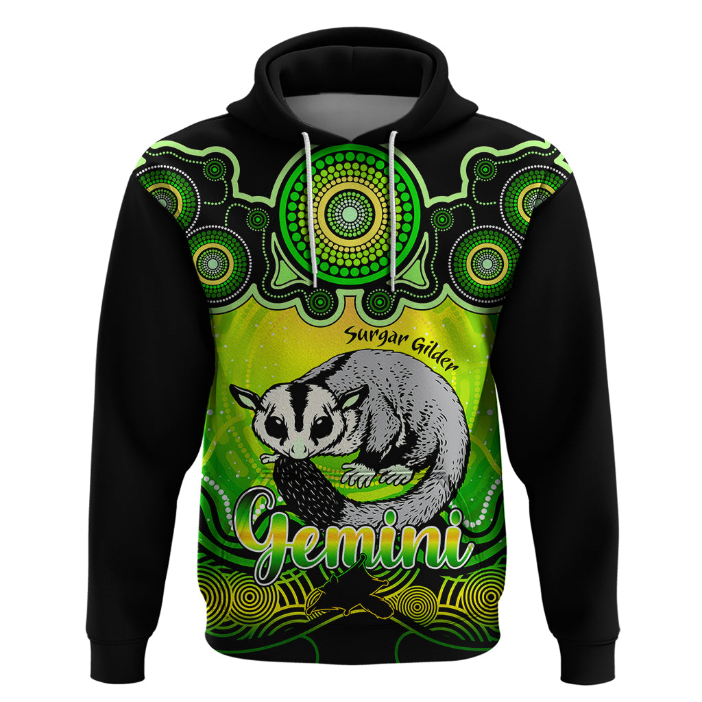 personalised-australia-gemini-sugar-gilder-zodiac-hoodie-auz-astrology-aboriginal-green