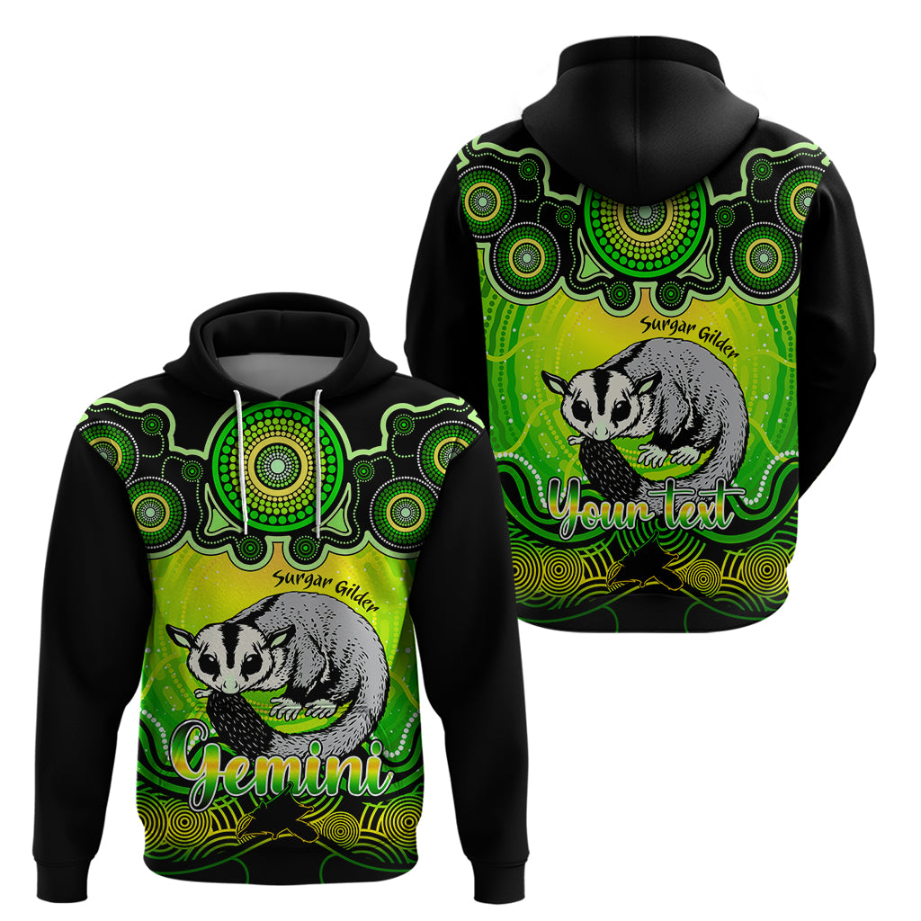 personalised-australia-gemini-sugar-gilder-zodiac-hoodie-auz-astrology-aboriginal-green