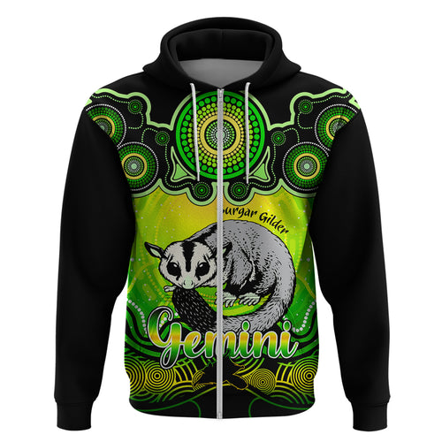 personalised-australia-gemini-sugar-gilder-zodiac-hoodie-auz-astrology-aboriginal-green