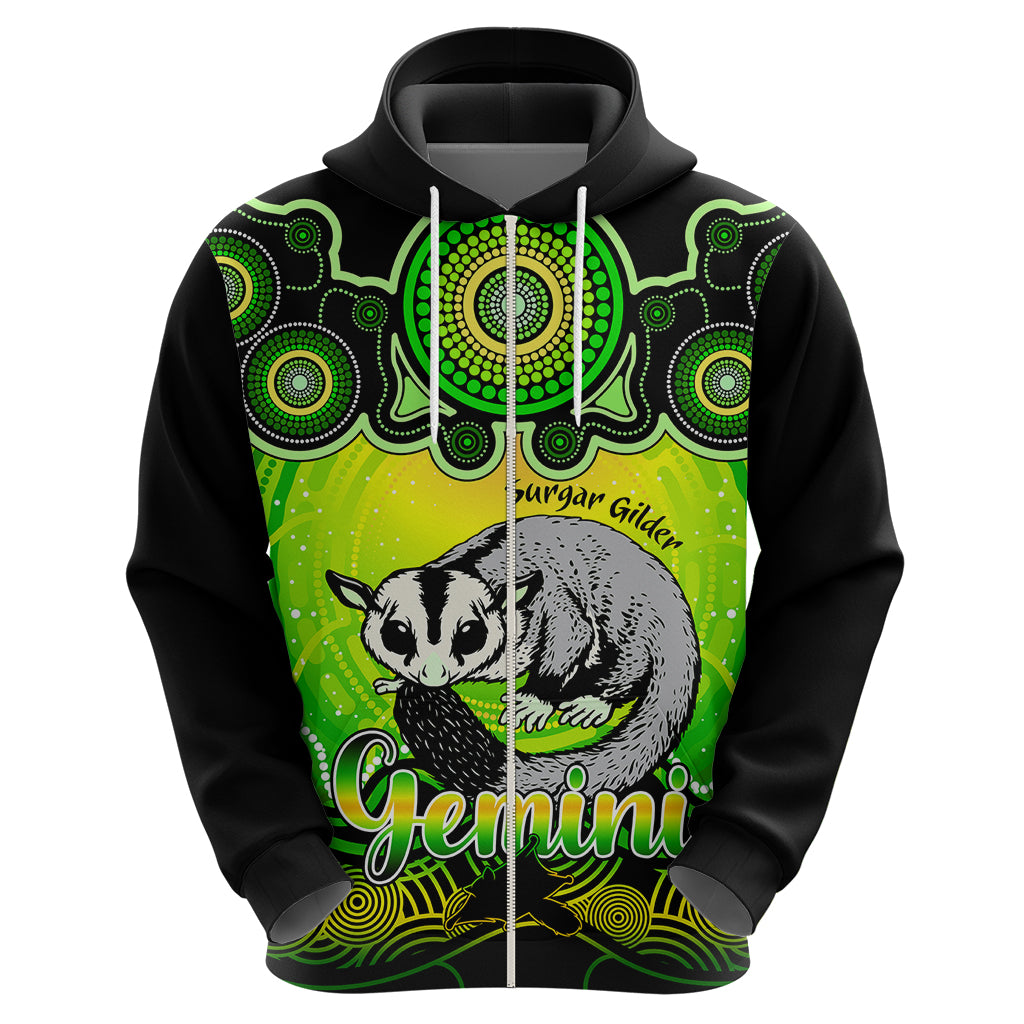 personalised-australia-gemini-sugar-gilder-zodiac-hoodie-auz-astrology-aboriginal-green