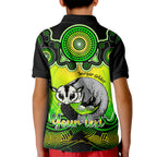 personalised-australia-gemini-sugar-gilder-zodiac-kid-polo-shirt-auz-astrology-aboriginal-green