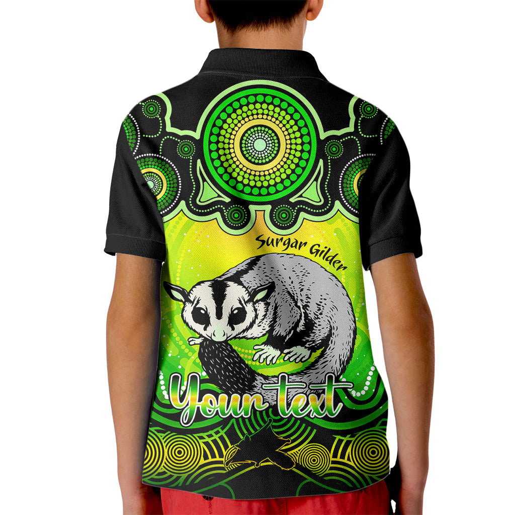 personalised-australia-gemini-sugar-gilder-zodiac-kid-polo-shirt-auz-astrology-aboriginal-green