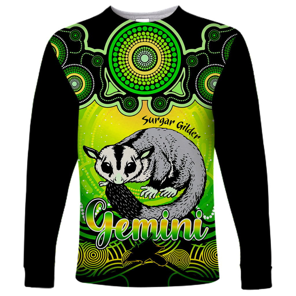 personalised-australia-gemini-sugar-gilder-zodiac-long-sleeve-shirt-auz-astrology-aboriginal-green