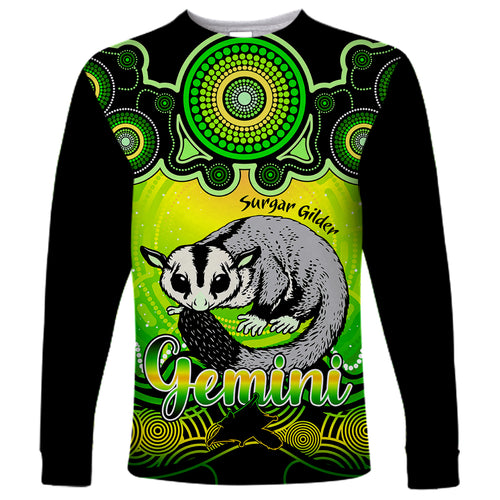 personalised-australia-gemini-sugar-gilder-zodiac-long-sleeve-shirt-auz-astrology-aboriginal-green