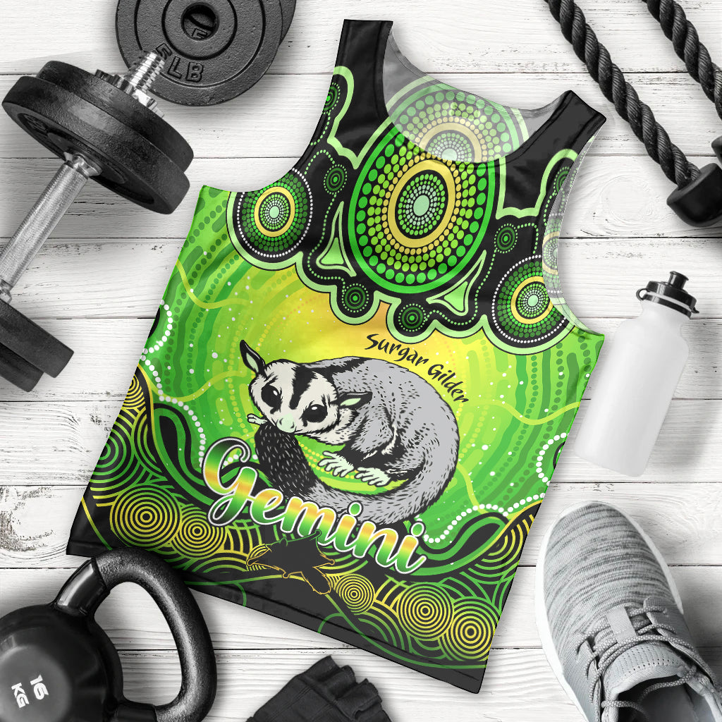 personalised-australia-gemini-sugar-gilder-zodiac-men-tank-top-auz-astrology-aboriginal-green