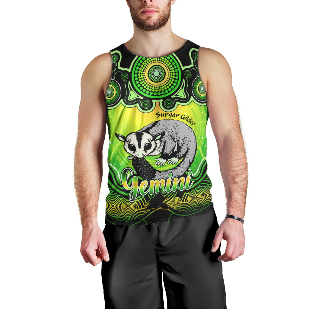 personalised-australia-gemini-sugar-gilder-zodiac-men-tank-top-auz-astrology-aboriginal-green