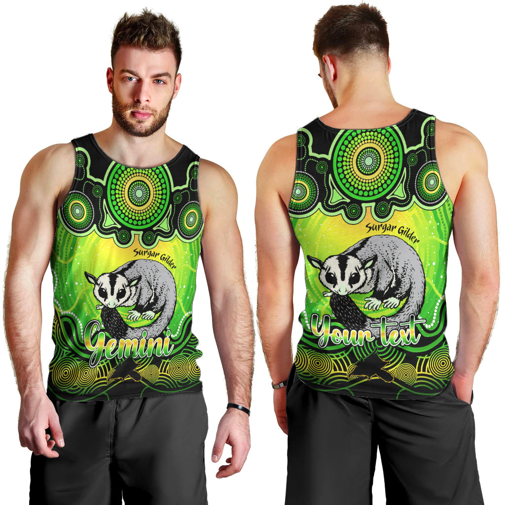 personalised-australia-gemini-sugar-gilder-zodiac-men-tank-top-auz-astrology-aboriginal-green