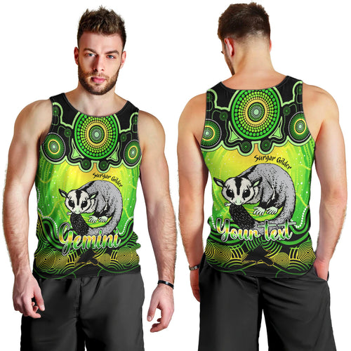 personalised-australia-gemini-sugar-gilder-zodiac-men-tank-top-auz-astrology-aboriginal-green