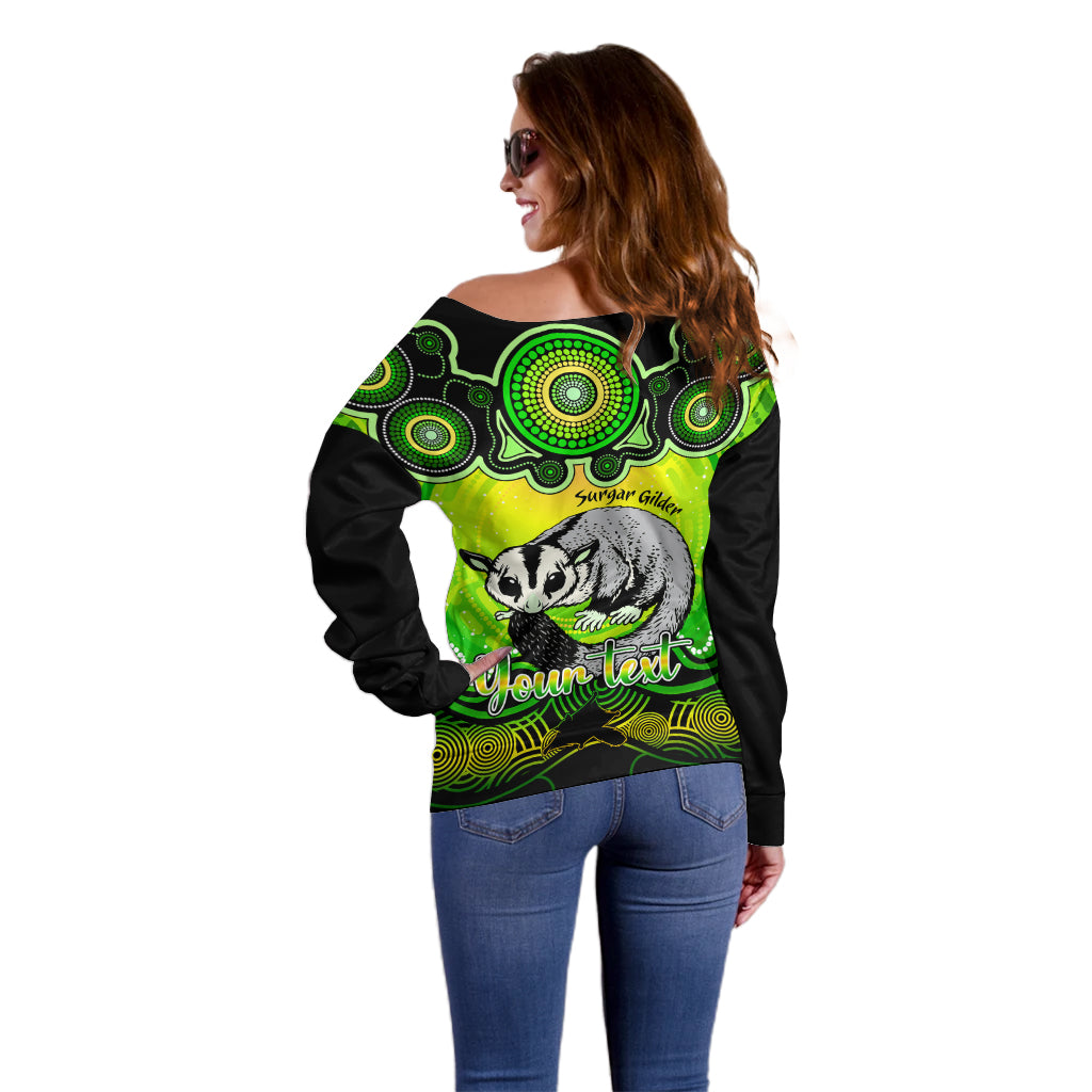 personalised-australia-gemini-sugar-gilder-zodiac-off-shoulder-sweater-auz-astrology-aboriginal-green