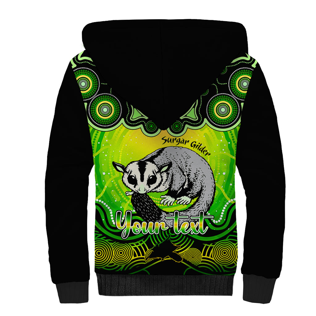 personalised-australia-gemini-sugar-gilder-zodiac-sherpa-hoodie-auz-astrology-aboriginal-green