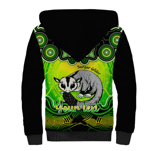 personalised-australia-gemini-sugar-gilder-zodiac-sherpa-hoodie-auz-astrology-aboriginal-green