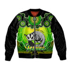 personalised-australia-gemini-sugar-gilder-zodiac-sleeve-zip-bomber-jacket-auz-astrology-aboriginal-green