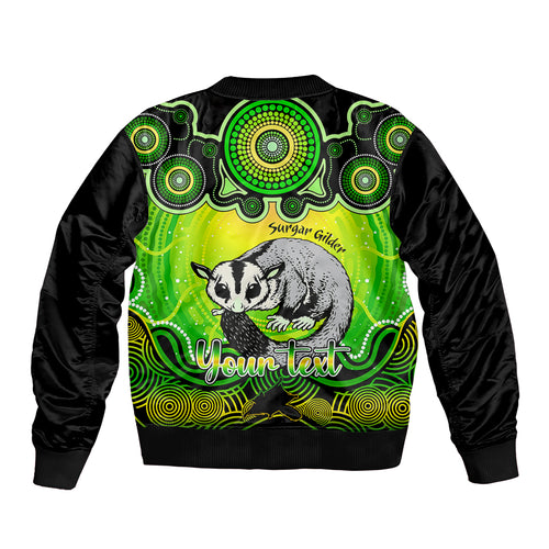 personalised-australia-gemini-sugar-gilder-zodiac-sleeve-zip-bomber-jacket-auz-astrology-aboriginal-green