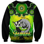 personalised-australia-gemini-sugar-gilder-zodiac-sweatshirt-auz-astrology-aboriginal-green