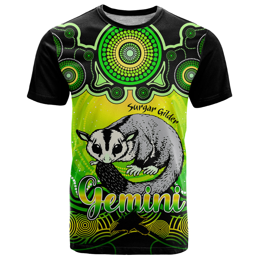 personalised-australia-gemini-sugar-gilder-zodiac-t-shirt-auz-astrology-aboriginal-green