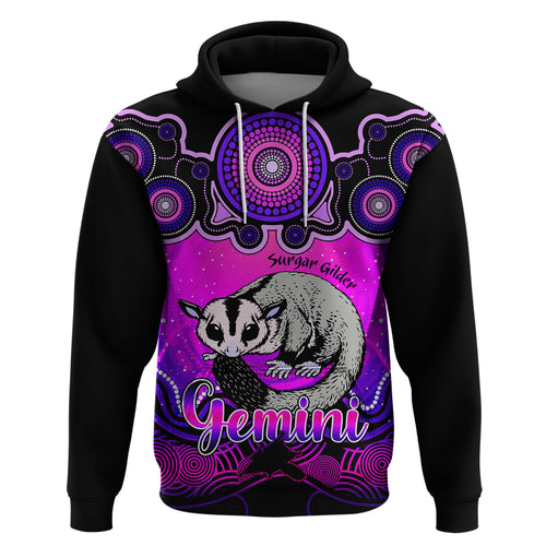 personalised-australia-gemini-sugar-gilder-zodiac-hoodie-auz-astrology-aboriginal-magenta