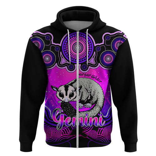 personalised-australia-gemini-sugar-gilder-zodiac-hoodie-auz-astrology-aboriginal-magenta