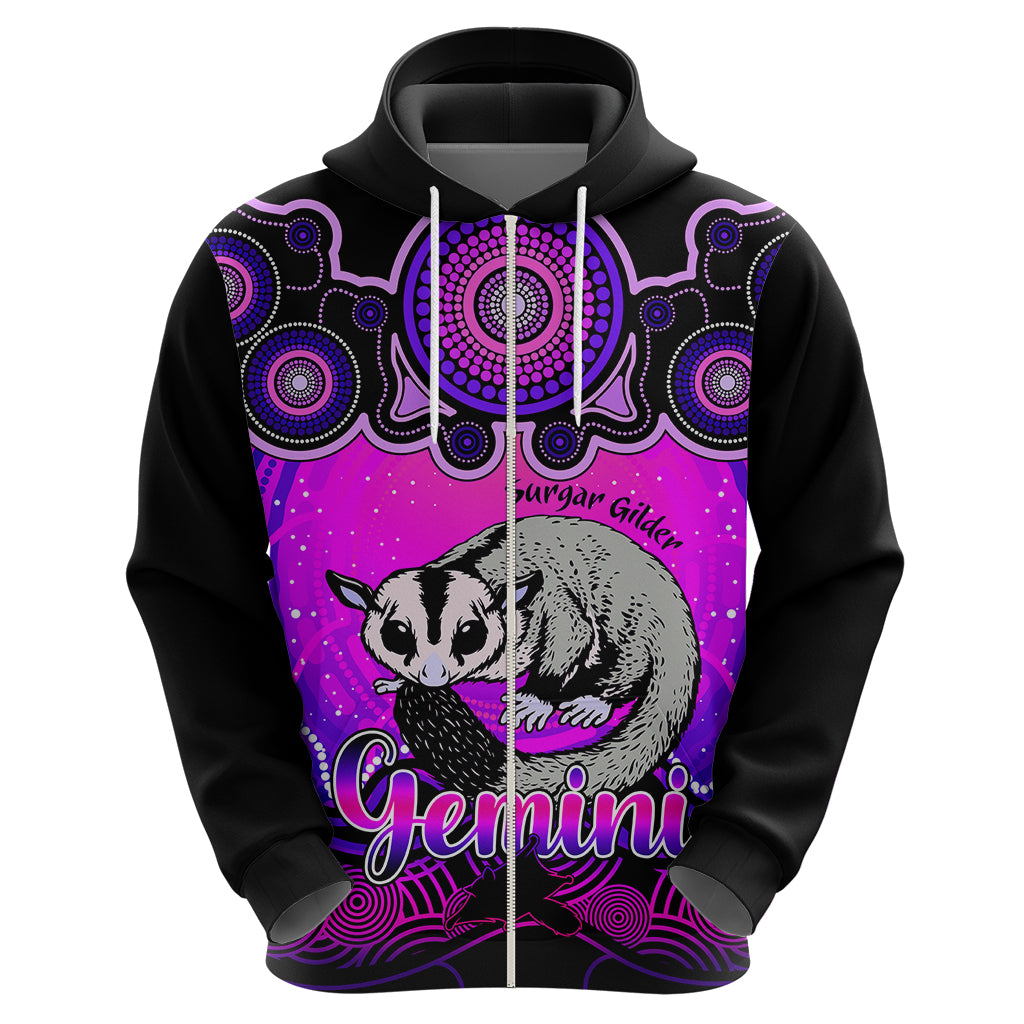 personalised-australia-gemini-sugar-gilder-zodiac-hoodie-auz-astrology-aboriginal-magenta