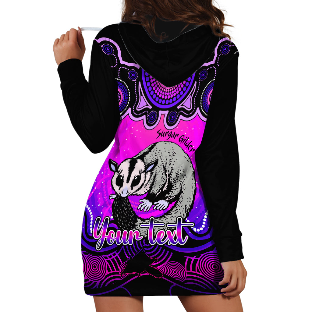 personalised-australia-gemini-sugar-gilder-zodiac-hoodie-dress-auz-astrology-aboriginal-magenta